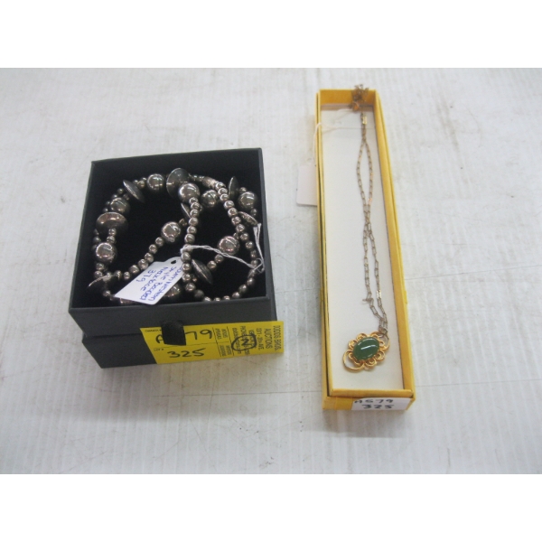 18" NECKLACE W/PENDANT & A SOUTHWESTERN STYLE BEADED NECKLACE
