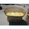 Image 2 : 2 WICKER LOVE SEAT BENCHES W/GOLD CUSHION