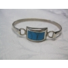 Image 3 : STERLING SILVER (.925) BRACELET W/TURQUOISE STONE, 20G