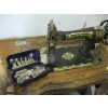 Image 3 : WHITE TREADLE SEWING MACHINE W/CABINET