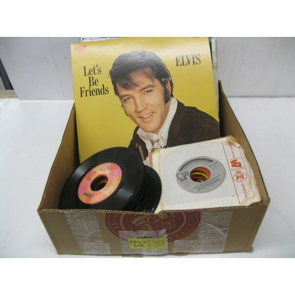 BOX OF ASST'D 45 RPM & 78 RPM RECORDS - VARIOUS TITLES - ELVIS, ETC.