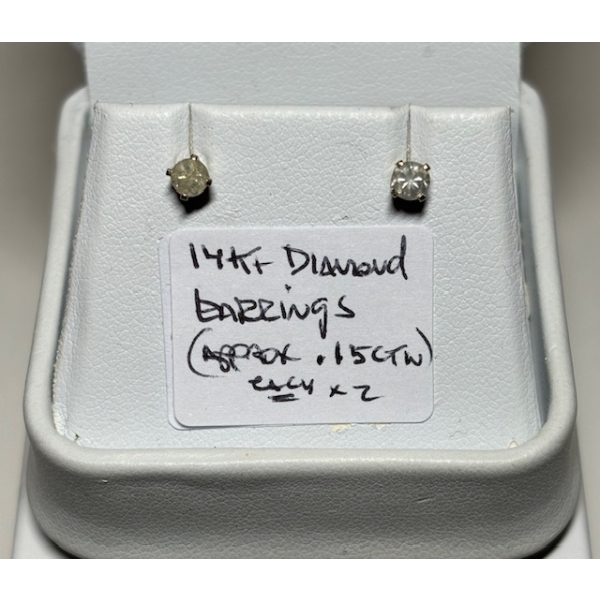 14KT DIAMOND EARRINGS (APPROX. .15CTW EACH)