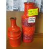 Image 1 : 2 ORANGE WEST GERMAN POTTERY VASES