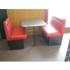 Image 1 : WALL MOUNT 50s STYLE TABLE W/2 RED BENCHES