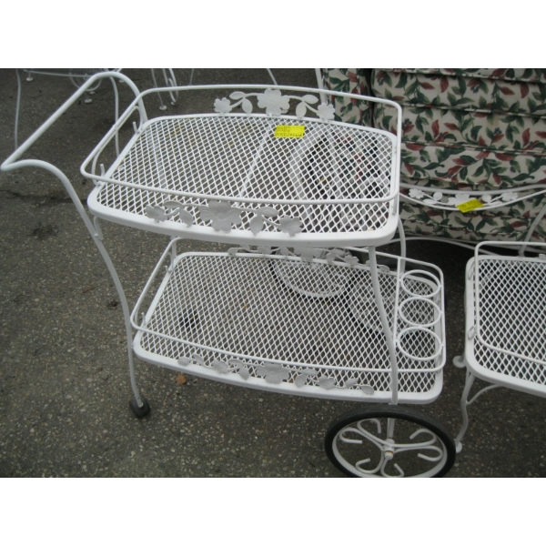 WROUGHT IRON PATIO LOUNGE CART