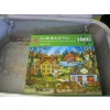 Image 4 : SEWING BASKET W/MISC. CONTENTS & A BLUE SUITCASE W/CONTENTS