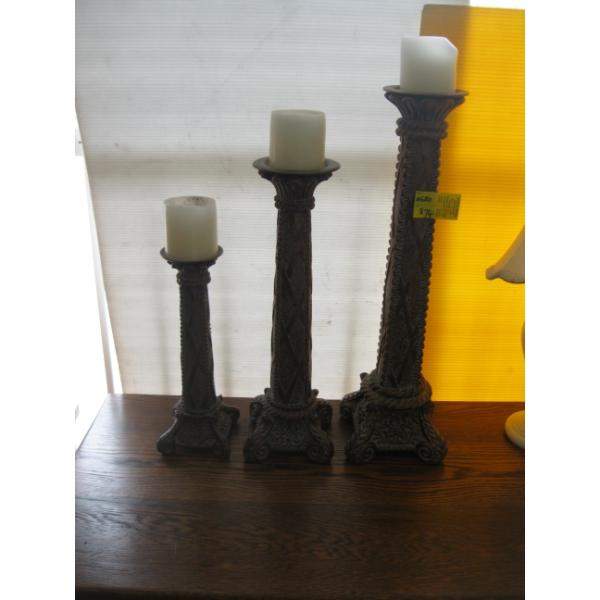 3 PIECE CANDLE STAND