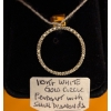 Image 1 : 10KT WHITE GOLD CIRCLE PENDANT W/SMALL DIAMONDS