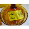 Image 3 : ANTIQUA EMPOLI ITALIA GLASS DECANTER & A LIDDED AMBER GLASS DISH