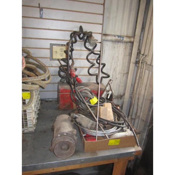 LOT OF MISC. - ELECTRIC TRAILER CONNECTORS, TOOLBOX, GENERATOR, ETC.