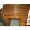 Image 2 : 48" DOUBLE PEDESTAL OAK VINTAGE ROLLTOP DESK