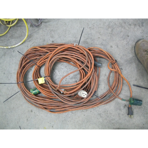 4 ORANGE EXTENSION CORDS