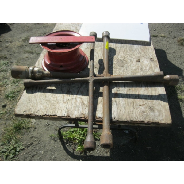 2 WHEEL WRENCHES & A CORD HOLDER