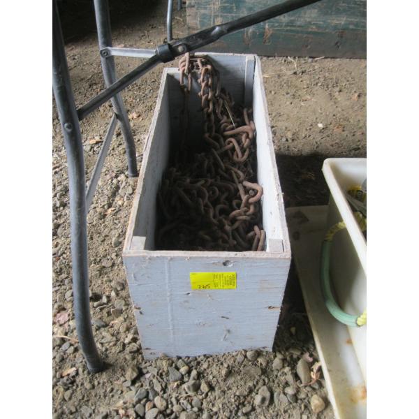 LG. BIN OF MISC. WHEEL NUTS, HAND DRILL, ETC.