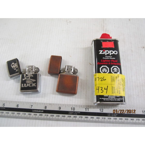 2 ZIPPOS & ZIPPO FLUID
