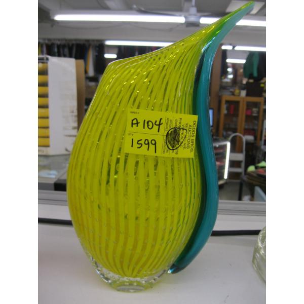 YELLOW MURANO GLASS VASE