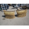 Image 4 : 2 WICKER LOVE SEAT BENCHES W/GOLD CUSHION
