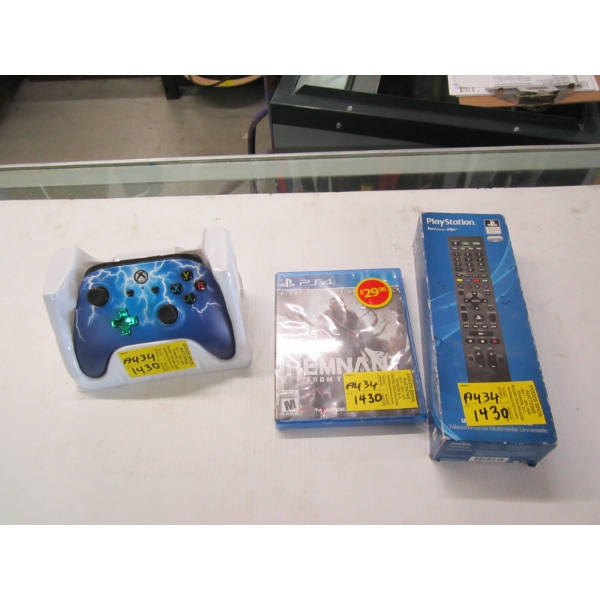 XBOX CONTROLLER, PS4 GAME & PLAYSTATION 4 REMOTE