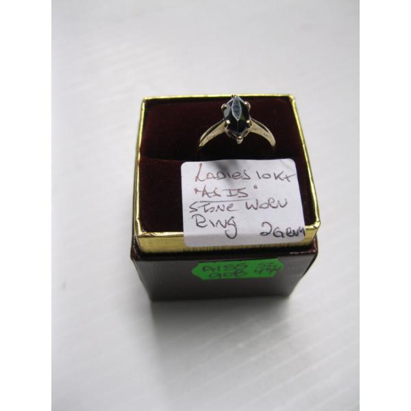 LADIES 10KT "AS IS" RING - STONE WORN, 2G, SZ 4 3/4