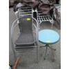 Image 1 : 2 PATIO WICKER LOOK CHAIRS & A ROUND TABLE