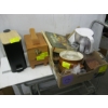 Image 1 : SM. FOOT OPERATED GARBAGE CAN, SHOESHINE KIT, WATER FILTER, BEAN POT, ETC.