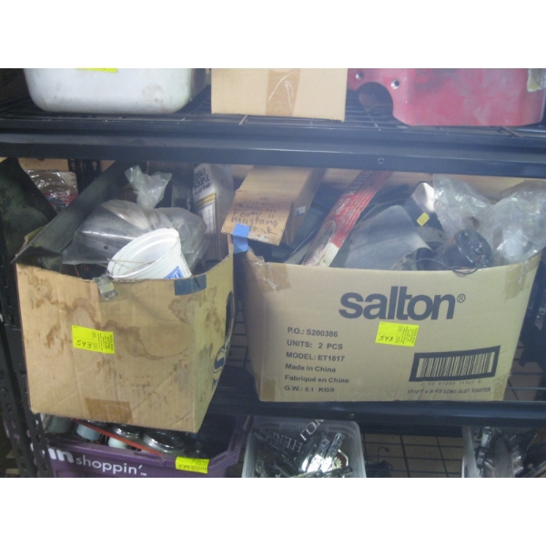 2 BOXES OF MISC. AUTOMOTIVE PARTS & PILLSBURY DOUGHBOY