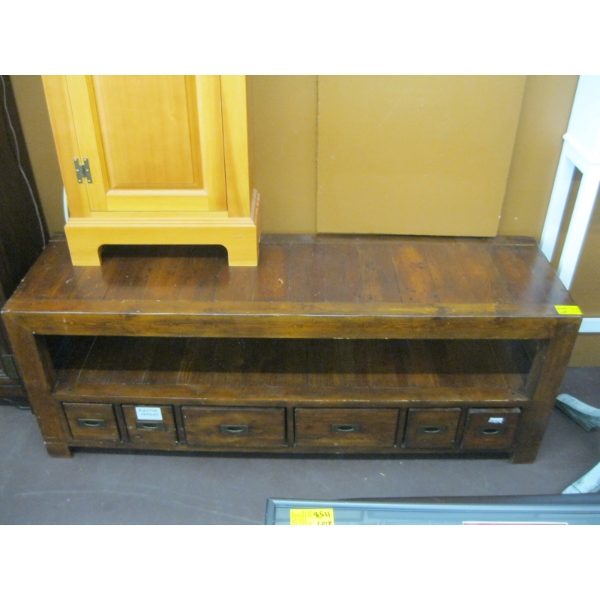 6 DRAWER 2 TIER LONG TABLE/TV STAND