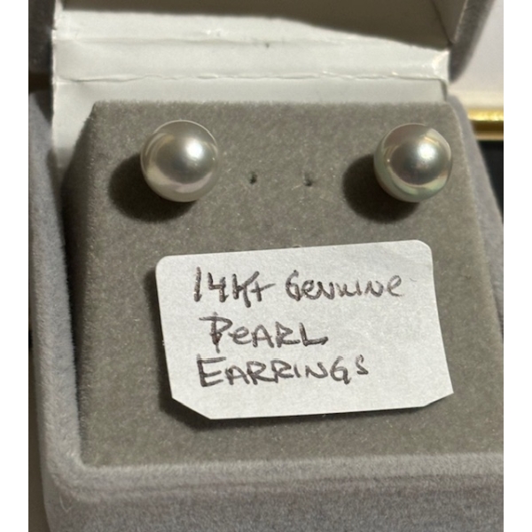 LADIES 14KT GENUINE PEARL EARRINGS (PR)