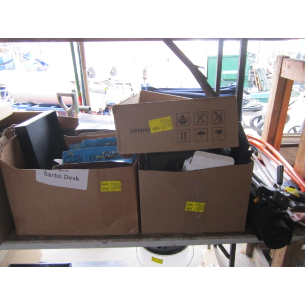 3 BOXES OF MISC. MOUNTING BRACKETS, FILE HOLDERS, ETC.