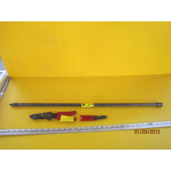 2 SNAP ON HOSE PINCH OFF PLIERS & A 33" 3/8 EXTENSION