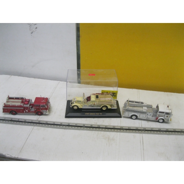 3 DIECAST FIRE TRUCKS