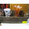 Image 1 : WOODEN CRATE W/HOCKEY MUG & VASE