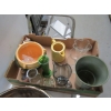 Image 2 : BOX W/LG CHARGER PLATE & BOWL W/MISC. POTTERY, GLASSWARE, ETC.