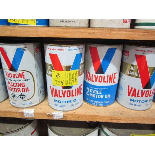 4 VALVOLINE OIL CANS