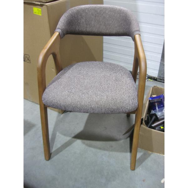 REDDISH UPHOLSTERED WOOD FRAME DINING CHAIR