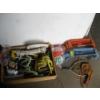 Image 1 : PAIR OF BLACK & DECKER SCAFFOLDING BRACKETS & BOX OF MISC. TROWELS, SPRINKLER, FISH NET, ETC.