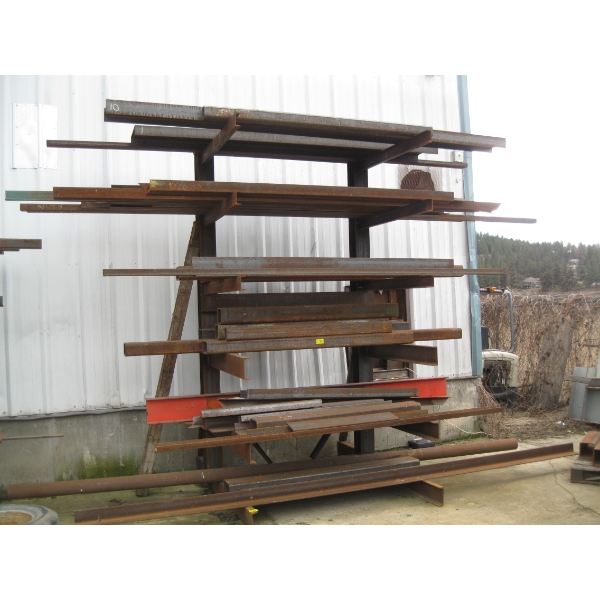 LG. LOT OF STEEL ON RACK