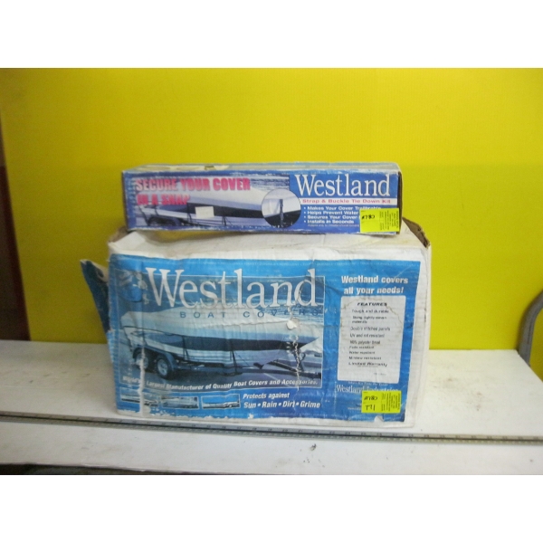 WESTLAND BOAT COVER & A BUCKLE STRAP TIE DOWN SET FOR 18' BOAT