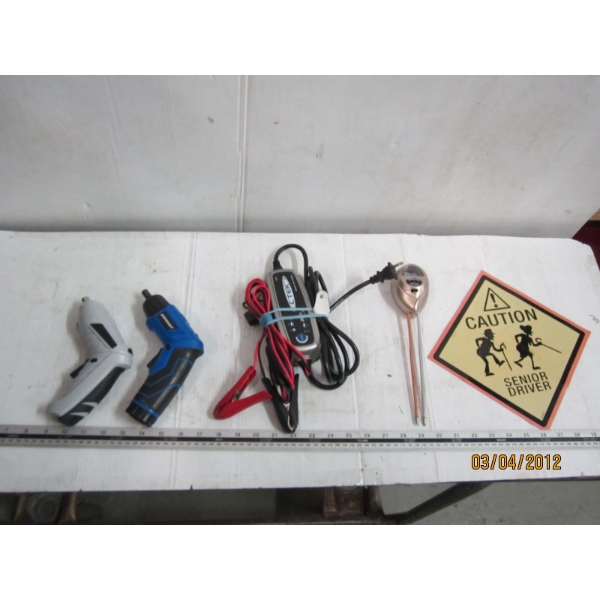 MISC. 12V CHARGER, CORDLESS SCREWDRIVERS, ETC.