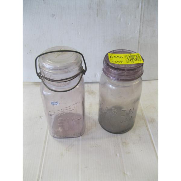 2 VINTAGE CANNING JARS