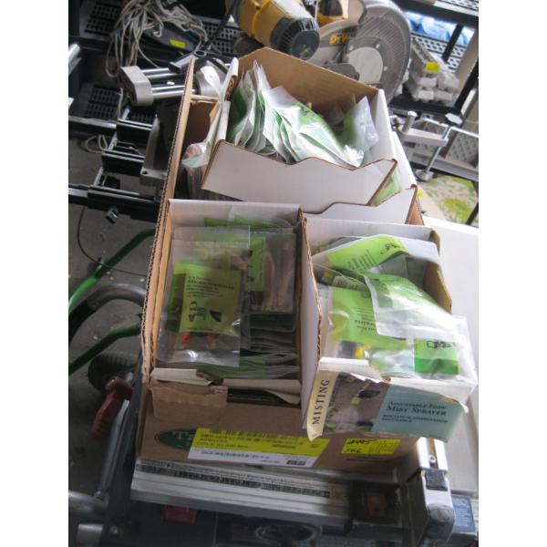 BOX OF ASST. MICRO SPRINKLER NOZZLES, MIST SPRAYERS, ETC.