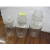 Image 1 : 3 LIDDED GLASS CANNISTERS