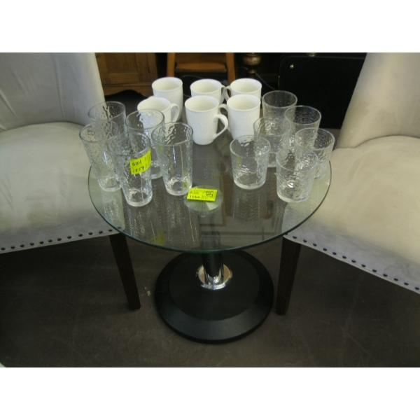 MCM GLASS TOP TABLE