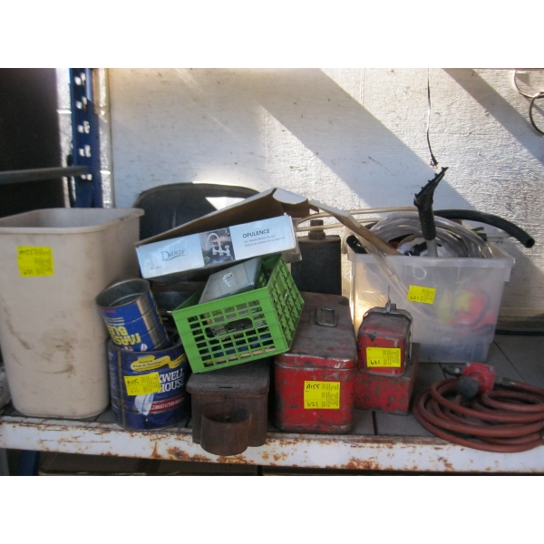 MISC. VINTAGE REFLECTORS, NEW TAP SET, PROPANE HOSES, ETC.