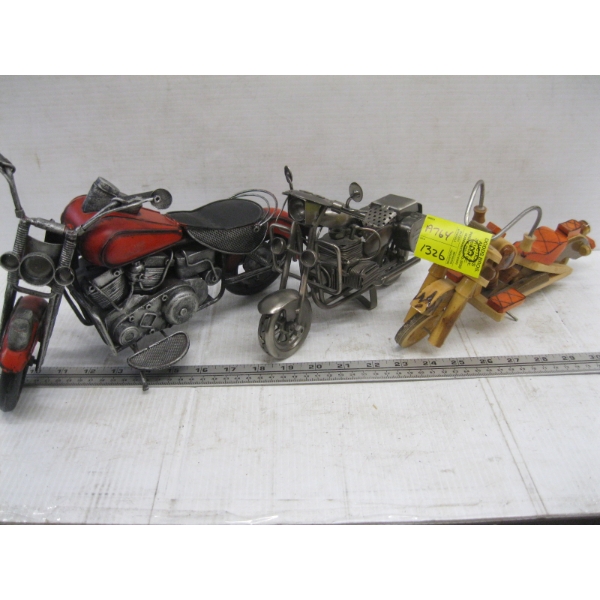 3 ORNAMENTAL MOTORCYCLES