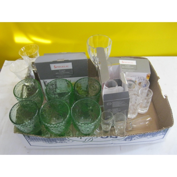 MISC. GLASSWARE - SHOT GLASSES, WINEGLASSES, ETC.