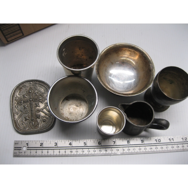 MISC. SILVER DISHES, CUPS, ETC.