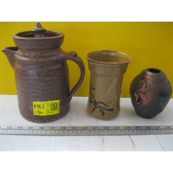 3 POTTERY PIECES