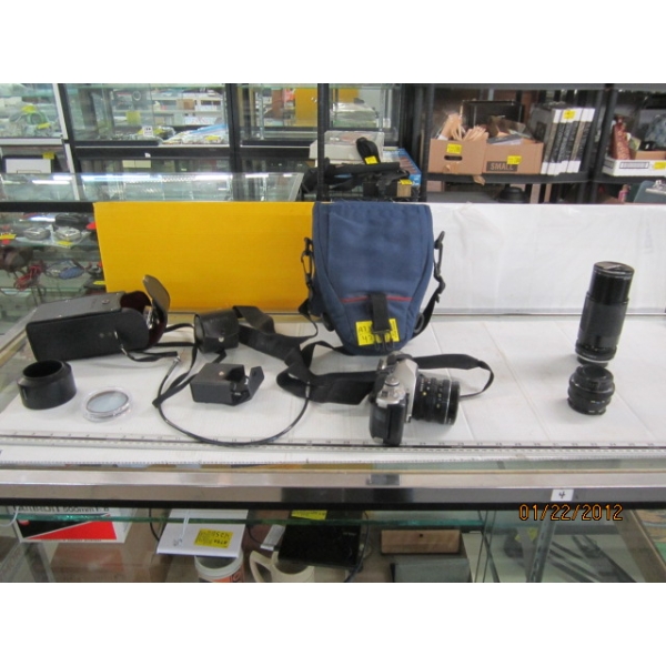 PENTAX CAMERA IN BAG & ACCESS.