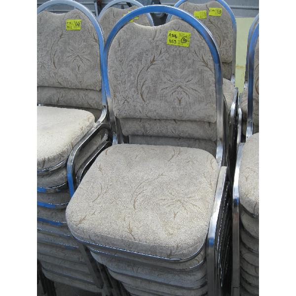 10 CHROME FRAMED STACKING CHAIRS